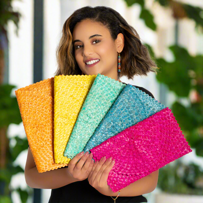 Pandan Leaf Clutch Purse - Pink