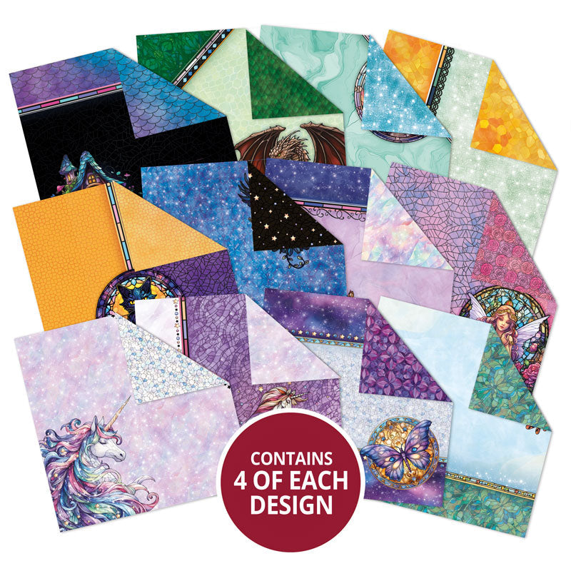Bloc de papier Mondes mystiques en vitrail 20 x 20 cm