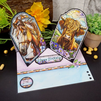 Collection de Luxueux Découpages sur le Thème Faune Merveilleuse en Vitrail