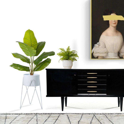 Cache-pot Shira blanc avec pieds épingle (61cm)