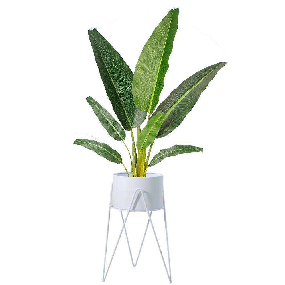 Cache-pot Shira blanc avec pieds épingle (61cm)