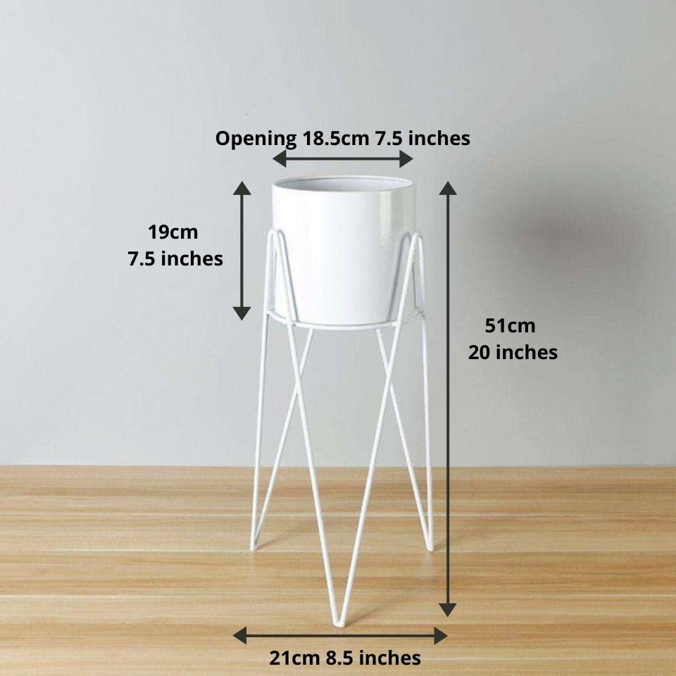 Cache-pot Shira blanc avec pieds épingle (61cm)
