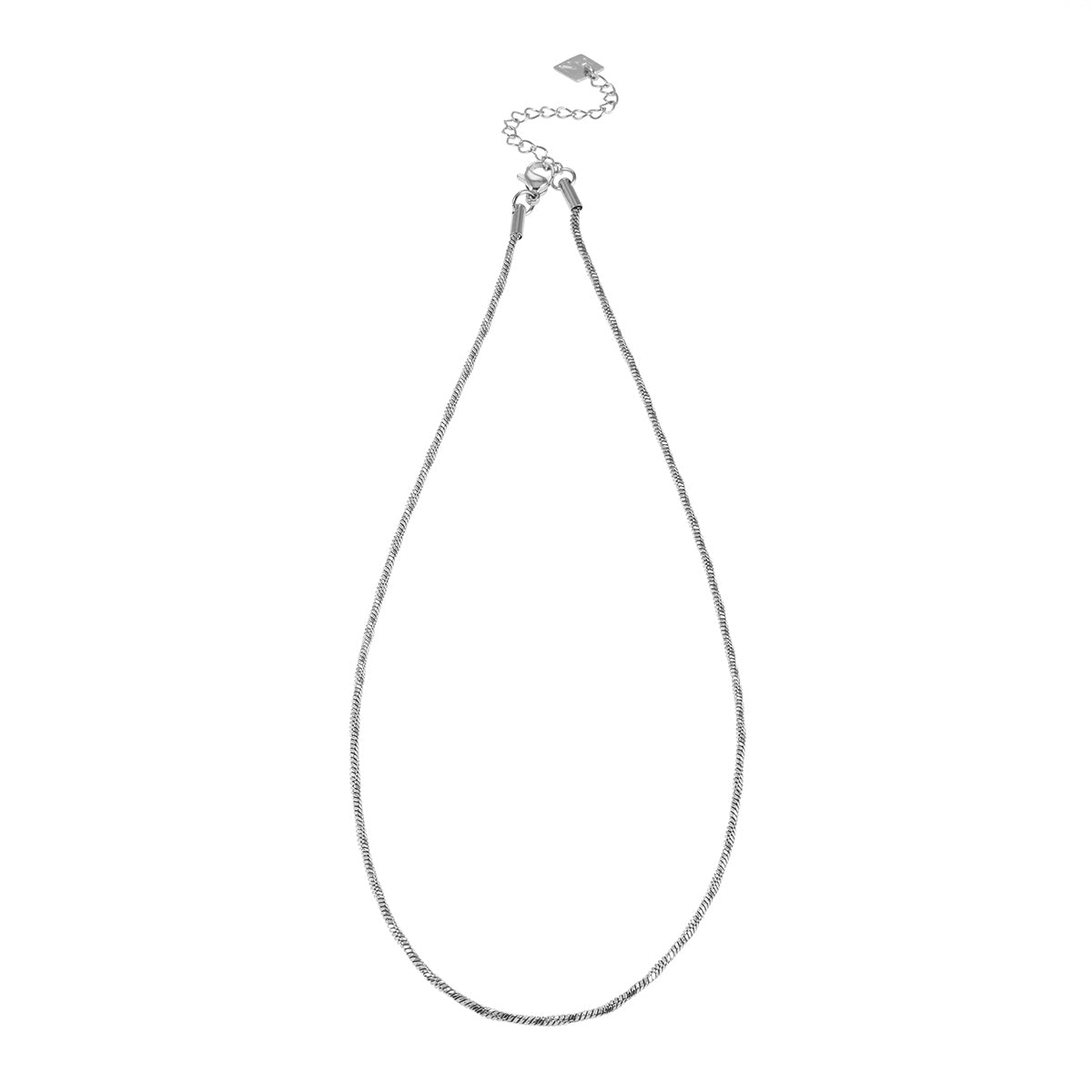 SKAGWAY : Collier en chaîne, textures torsadées minimalistes, en argent (or blanc)