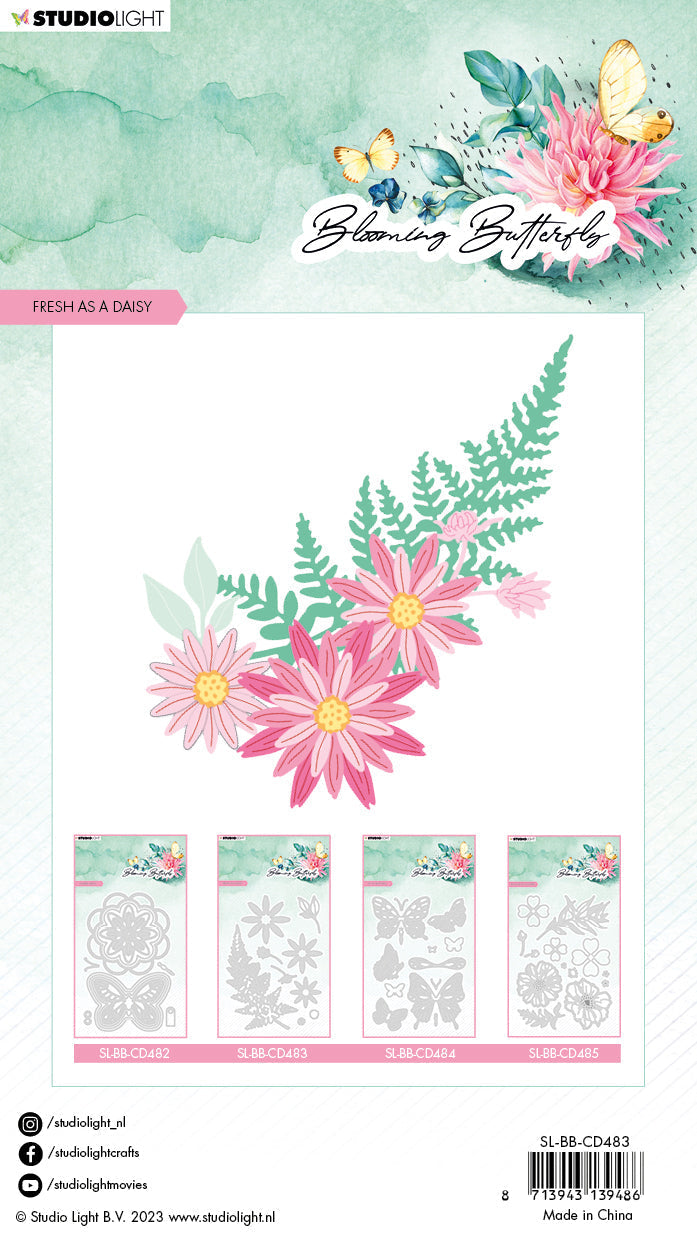 SL Matrice de découpe Fresh As A Daisy Blooming Butterfly 98x139x1mm 9 PC nr.483