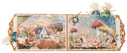 SL Éléments en papier Feuilles, Animaux et Maisons Charmant automne 108 pièces