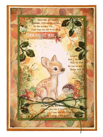 SL Éléments en papier Feuilles, Animaux et Maisons Charmant automne 108 pièces