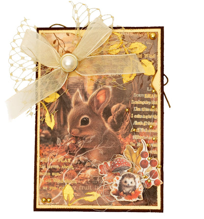 SL Éléments en papier Feuilles, Animaux et Maisons Charmant automne 108 pièces