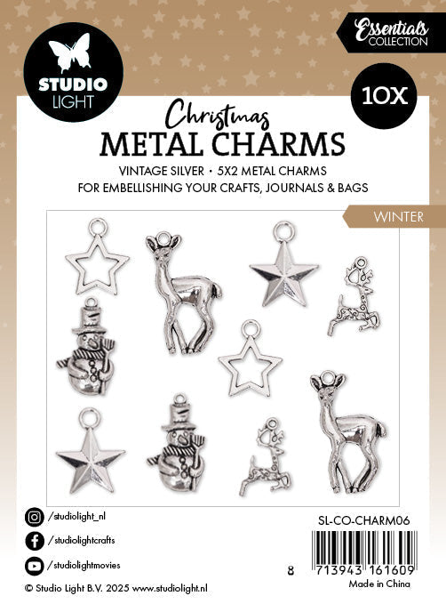 Breloques métalliques SL - Éléments d'hiver essentiels - 10 pièces