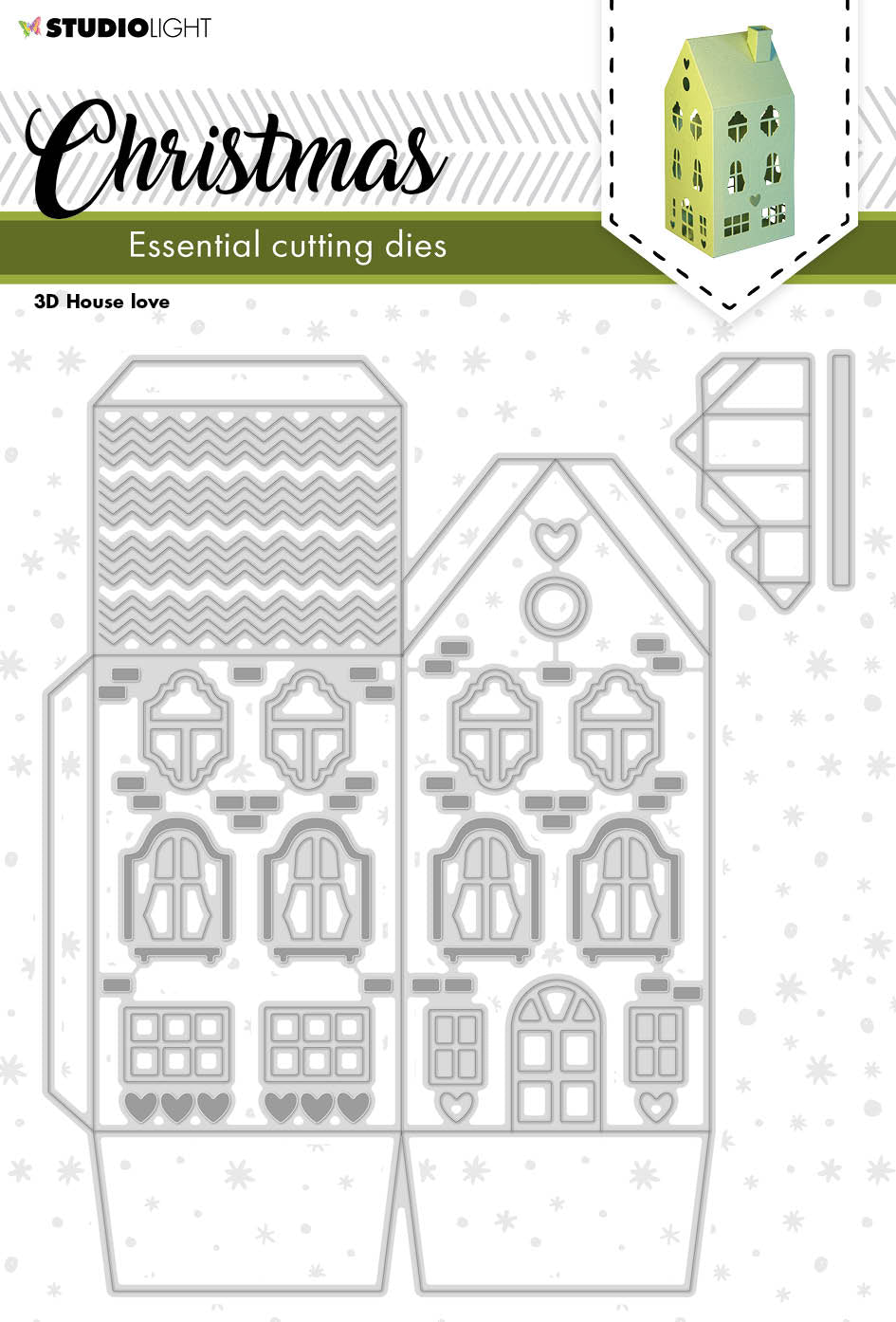 SL Matrices de Découpe Noël Maison 3D Amour Essentiels 145x169x1mm 3 PC n°242