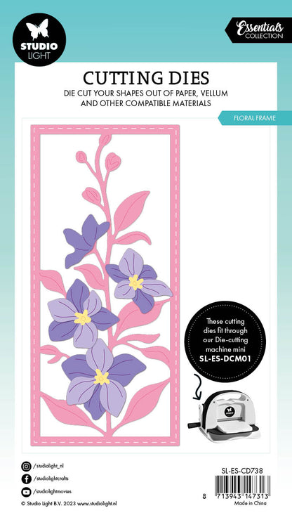 Matrices de découpe SL Cadre Floral Essentiels 103x143x1mm 12 pièces réf.738