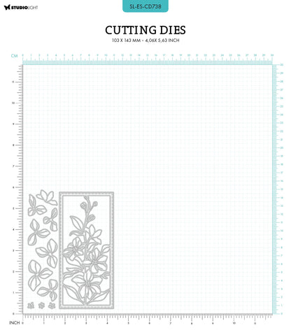 Matrices de découpe SL Cadre Floral Essentiels 103x143x1mm 12 pièces réf.738