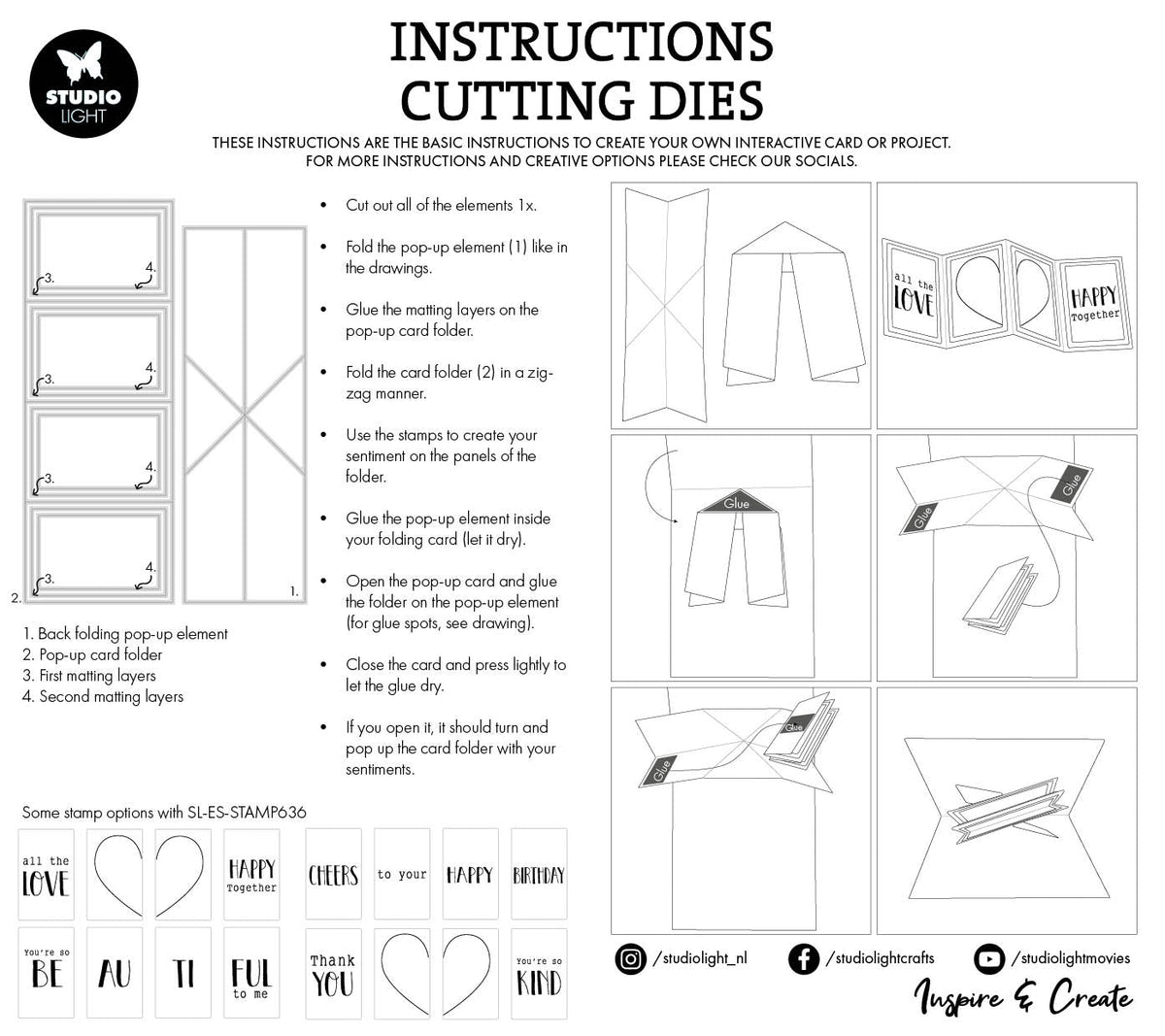 Matrices de découpe SL - Cartes pop-up - Essentiels - 10 pcs
