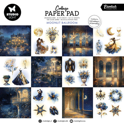 Bloc de papier pour collage SL Moonlit Ballroom Essentials 203x203x5mm 24 feuilles