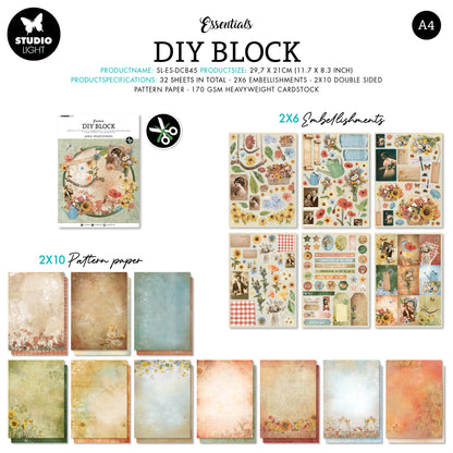 SL Brique DIY Fleurs Sauvages Vieillies Essentiels 294x210x9mm 32 F n°45