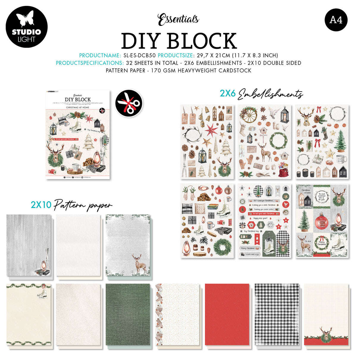 SL Blocs bricolage Essentiels Noël 294x210x9mm 32 FEUILLE n°50