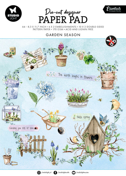 SL Bloc de papiers découpés Garden Season Essentials 294x210x9mm 32 feuilles n°143