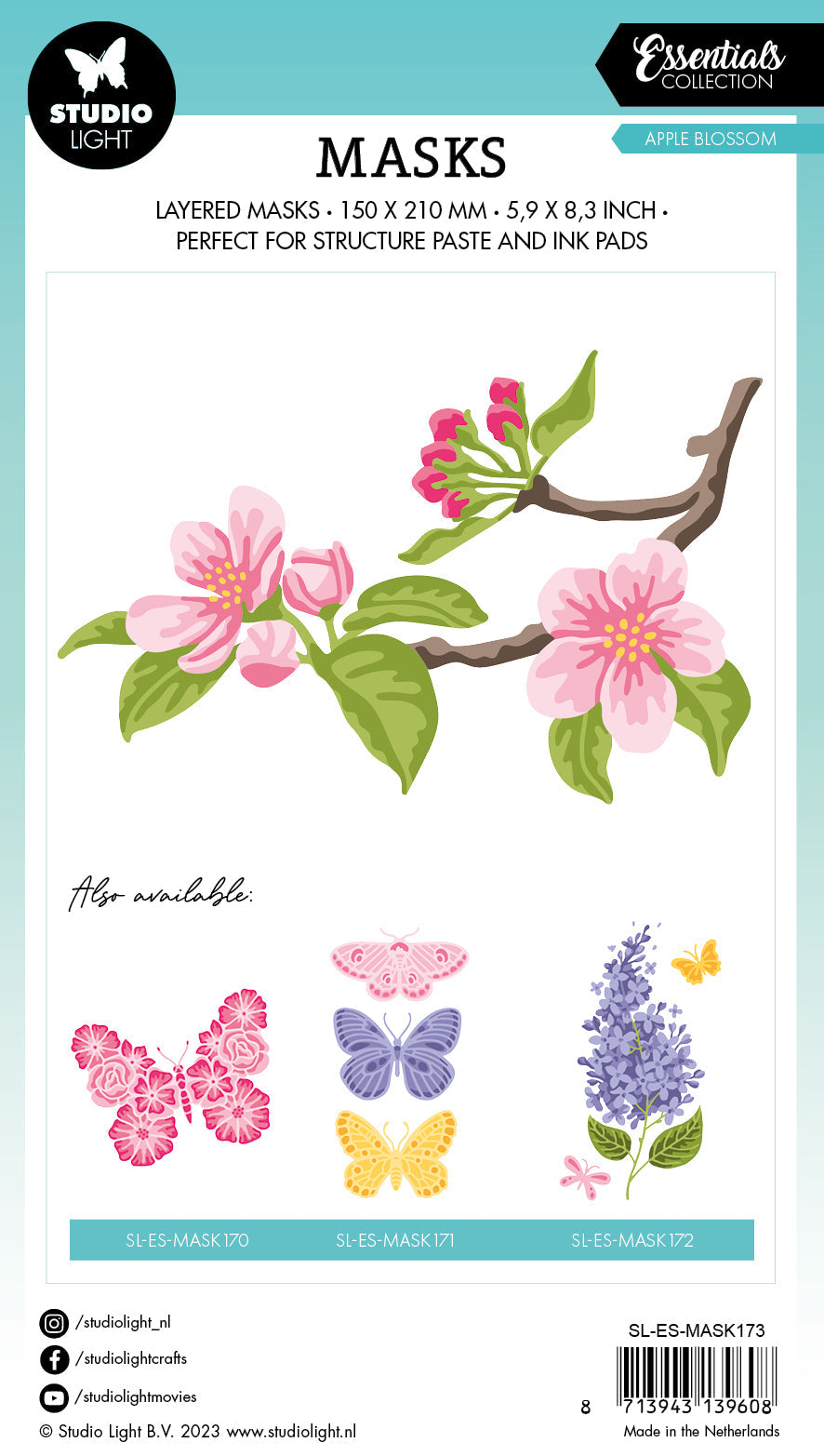 Pochoir SL Apple Blossom Essentials 150x210x1mm 1 pc n° 173