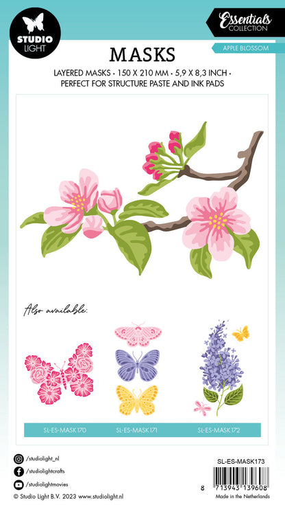 Pochoir SL Apple Blossom Essentials 150x210x1mm 1 pc n° 173