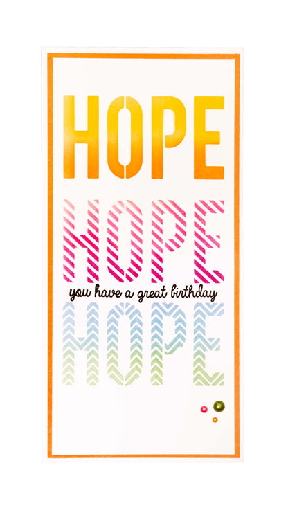 Masques et tampons SL « Hope Sentiments Essentials », 160x155x3mm, 8 pièces, n°05