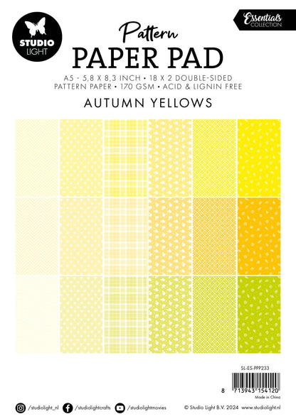 Bloc de papier à motifs SL Les Essentiels Jaunes d'Automne 36 feuilles