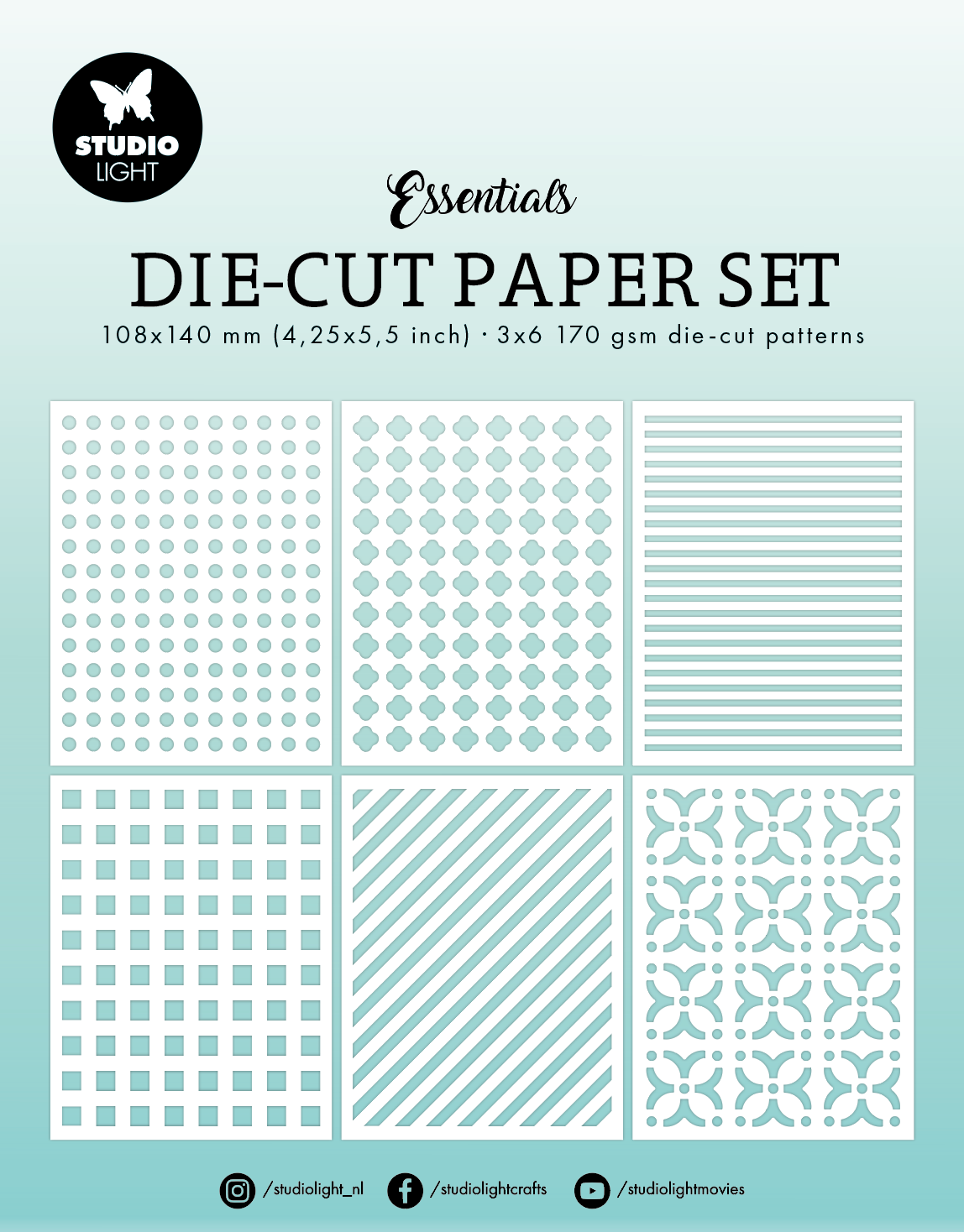 SL Set de papier Feuilles découpées Essentials 108x140x6mm 18 pièces nr.36