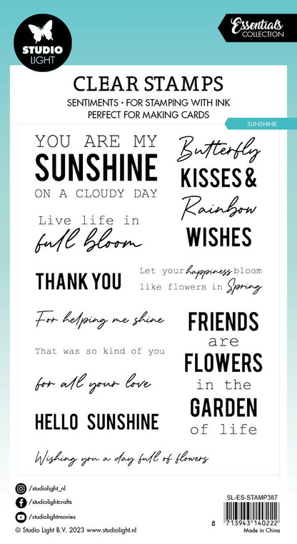 SL Tampon Transparent Sunshine Sentiments Essentials 93x136x3mm 11 PC nr.387