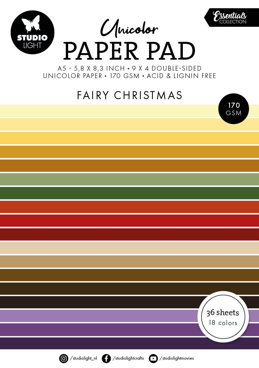 Bloc de papier unicolore SL Fairy Christmas Essentials 36 feuilles