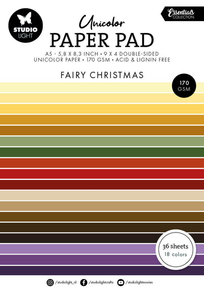 Bloc de papier unicolore SL Fairy Christmas Essentials 36 feuilles