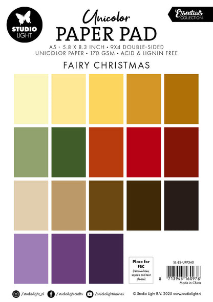 Bloc de papier unicolore SL Fairy Christmas Essentials 36 feuilles