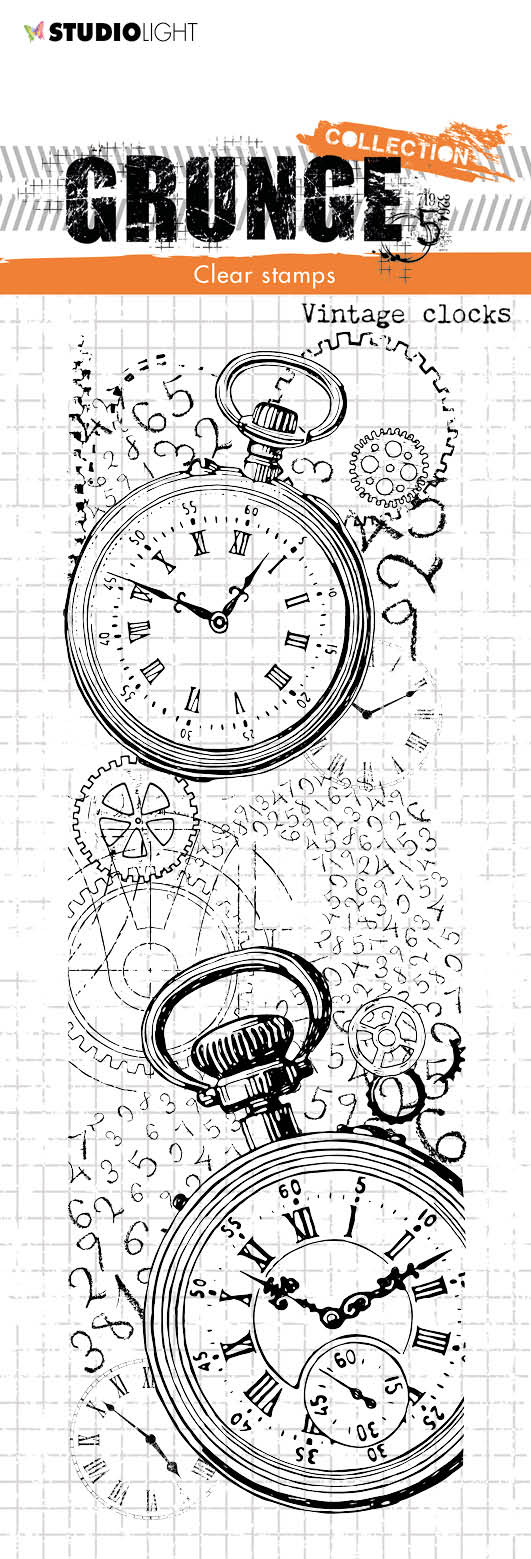 SL Tampon transparent Horloges vintage Collection Grunge 210x74x3mm 1 pc n°227