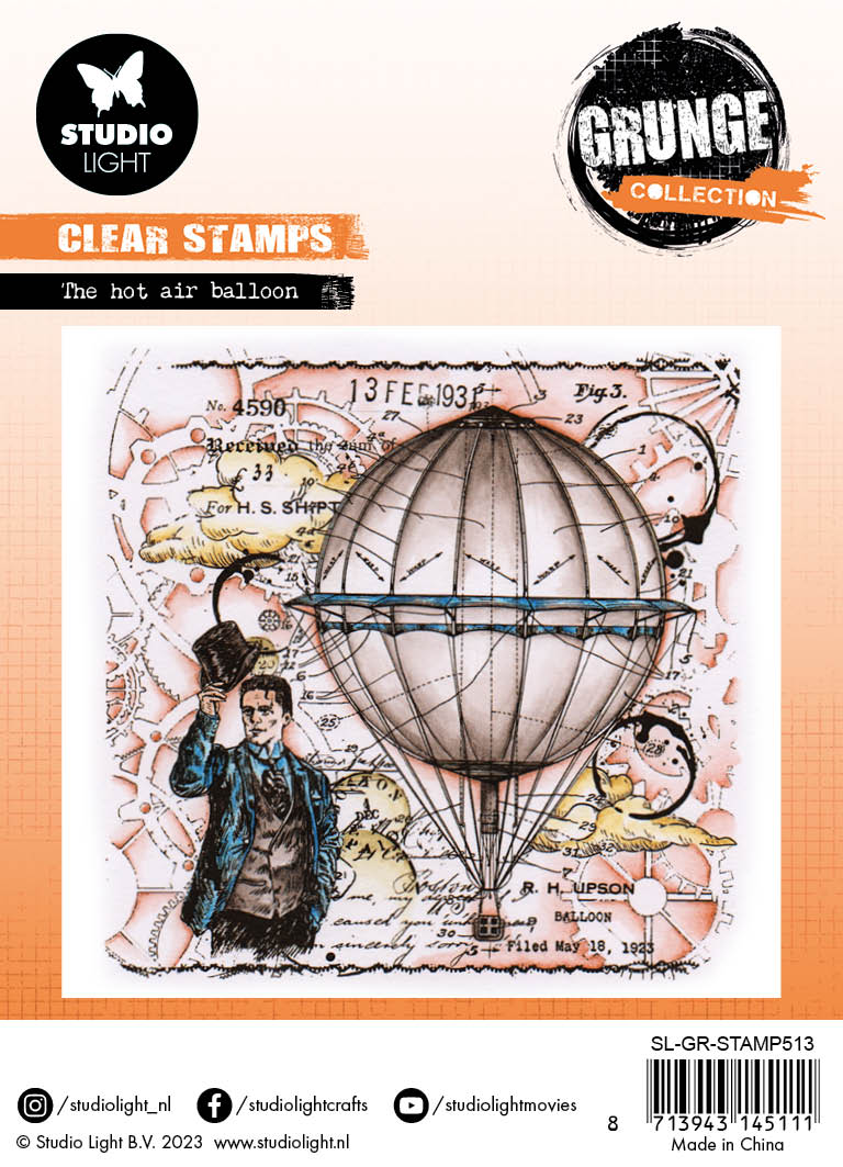 SL Clear Stamps La Collection Montgolfière Grunge 122x122x3mm 1 pièce n°513