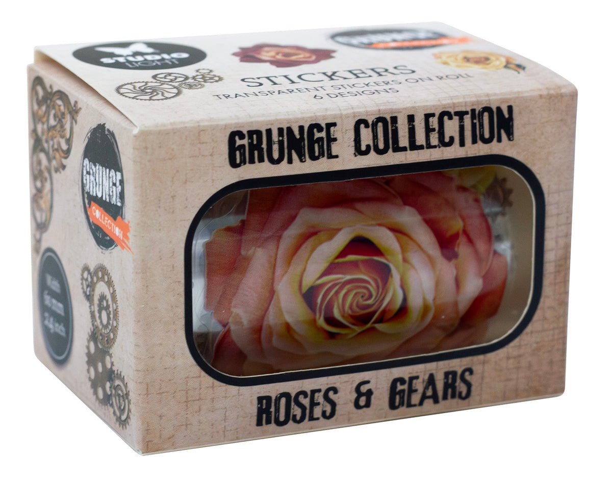 Autocollants Transparent SL Collection Roses Vintage Grunge 65x45x45mm 5 Mètres
