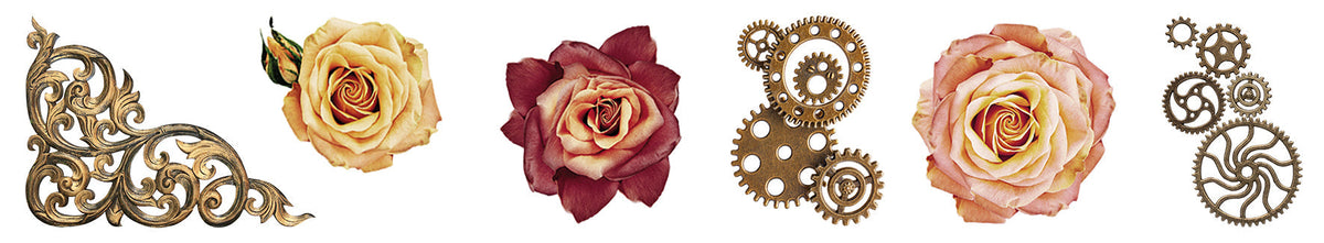 Autocollants Transparent SL Collection Roses Vintage Grunge 65x45x45mm 5 Mètres