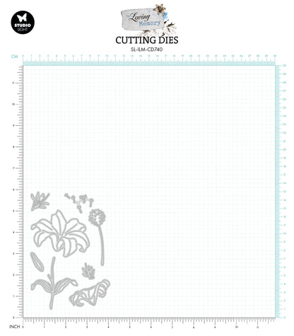 Matrices de découpe SL Fleurs de sympathie En souvenir affectueux 93x139x1mm 8 pièces réf. 740