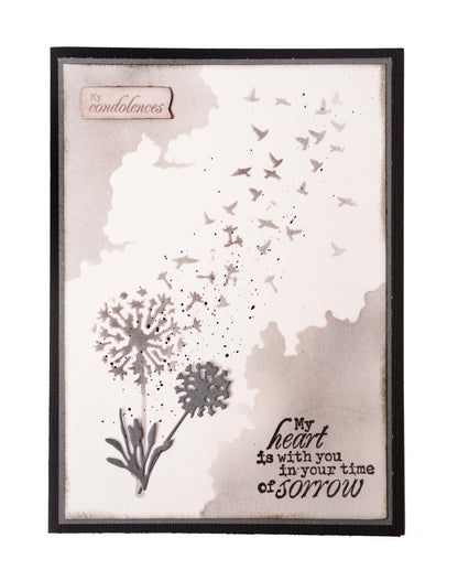 Matrices de découpe SL Fleurs de sympathie En souvenir affectueux 93x139x1mm 8 pièces réf. 740