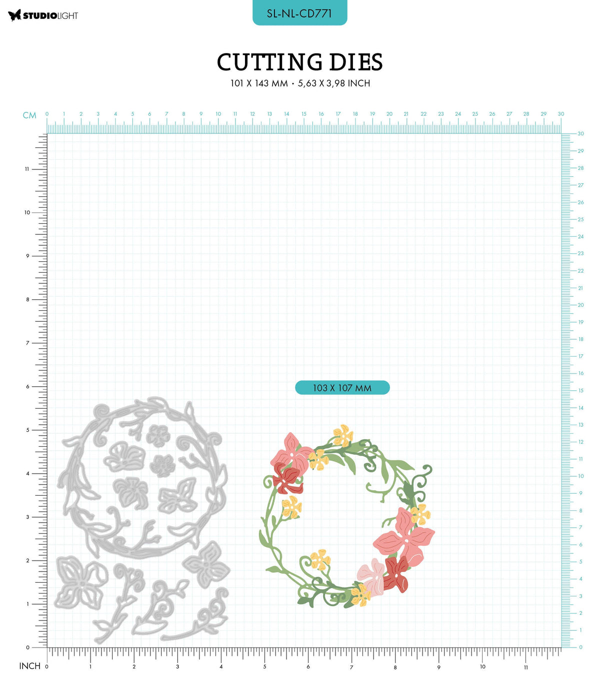 SL Cutting Dies Floral Wreath Nature Lover 101x143x1mm 11 PC nr.771