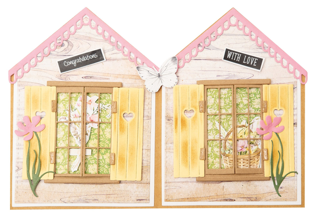 Matrices de découpe SL - Carte Maison "Prairie printanière" - 5 pièces