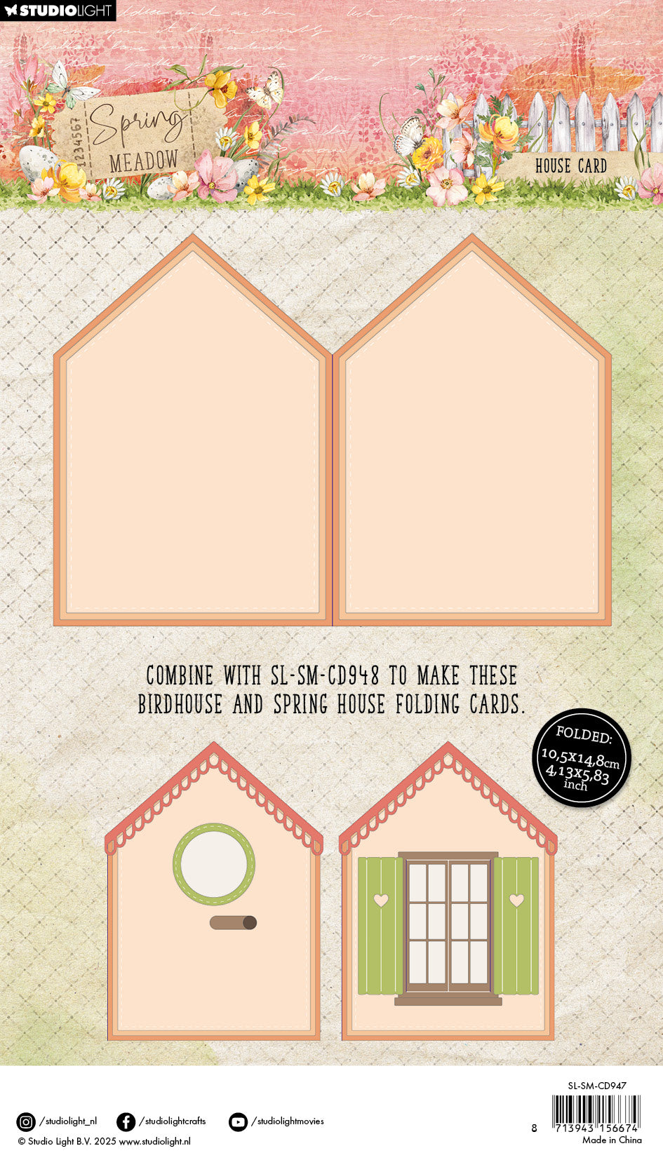 Matrices de découpe SL - Carte Maison "Prairie printanière" - 5 pièces