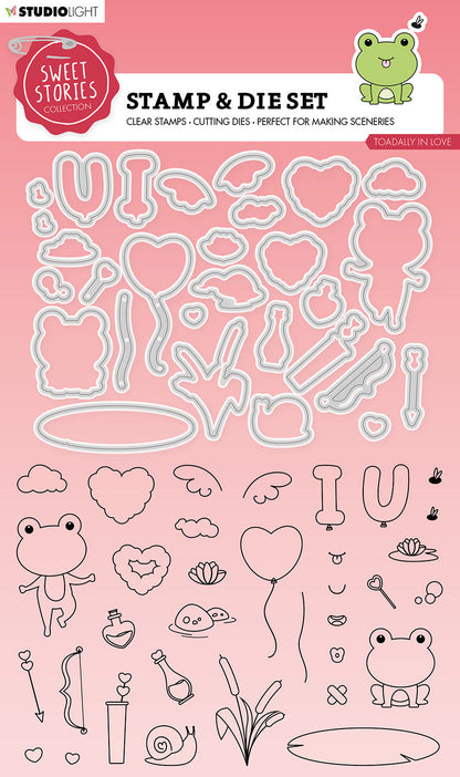 SL Stamp & Cutting Die Toadally In Love Sweet Stories 154x213x1mm 62 PC nr.52