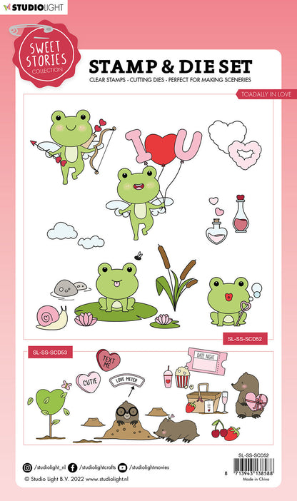 SL Stamp & Cutting Die Toadally In Love Sweet Stories 154x213x1mm 62 PC nr.52