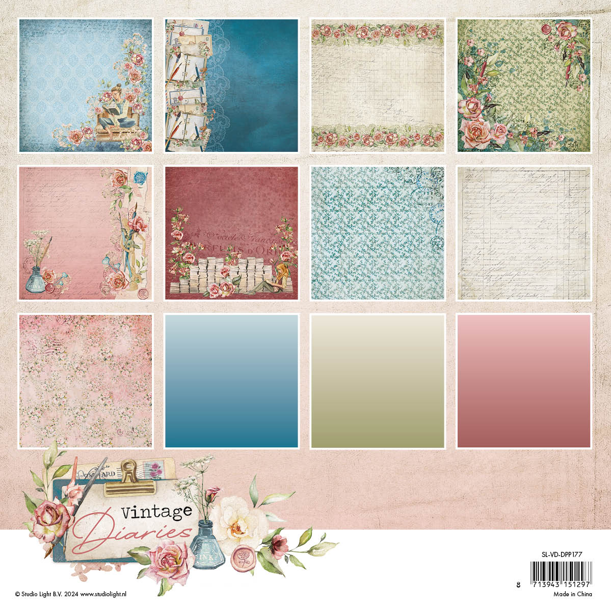 SL Design Bloc de papier fond papier vintage journaux 36 feuilles