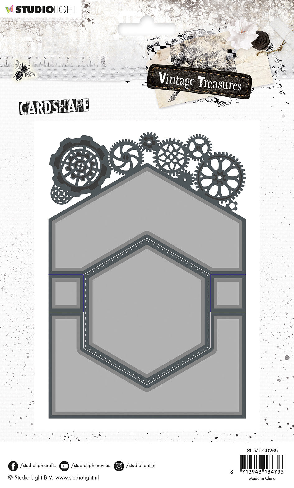 Matrice de découpe SL forme carte trésors vintage industriels 140x203x1mm 12 PC n°265
