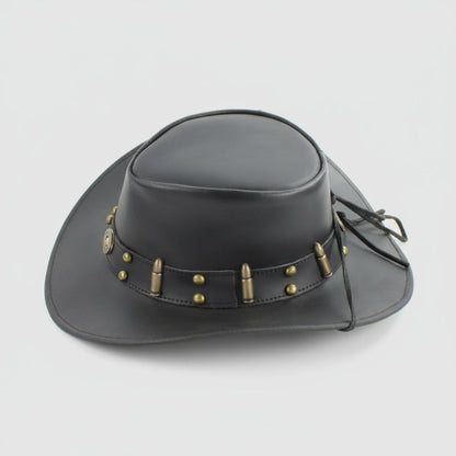Shapeable Cowboy Hat with 12 Gauge Bullet Slice & Embellishments
