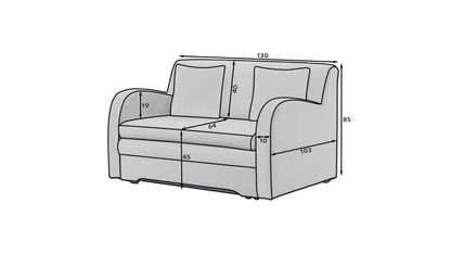 Ario Condo Style 2 Seater Storage Sleeper Sofa - Green