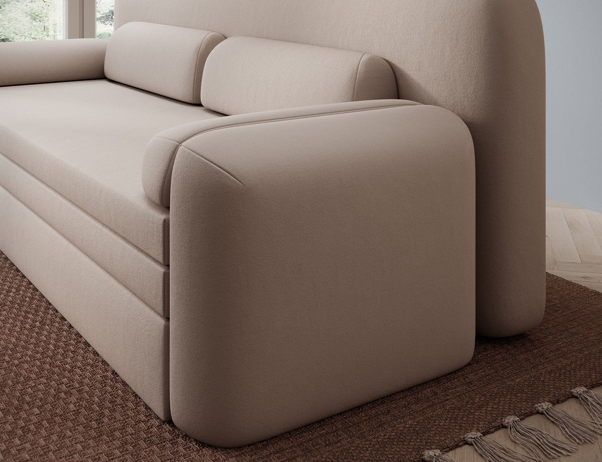Elioss 3 Seater Storage Sleeper Sofa - Beige