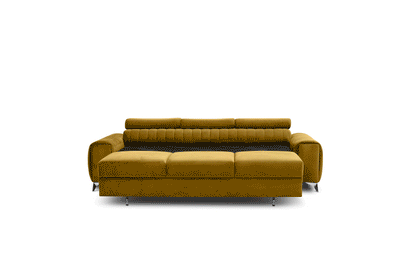 Laurence 3 Seater Velvet Sleeper Sofa - Mustard