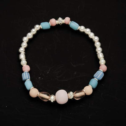 Bracelet perlé en plaqué argent