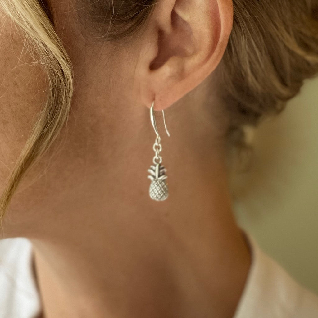 Boucles d'oreilles ananas en plaqué argent