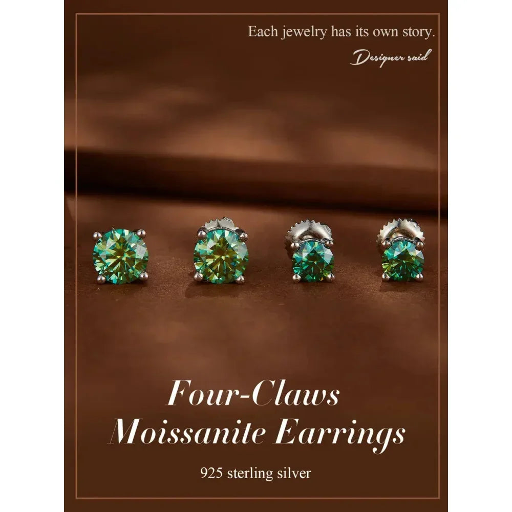 Boucles d'oreilles en moissanite cœur à couper le souffle | Argent sterling 925