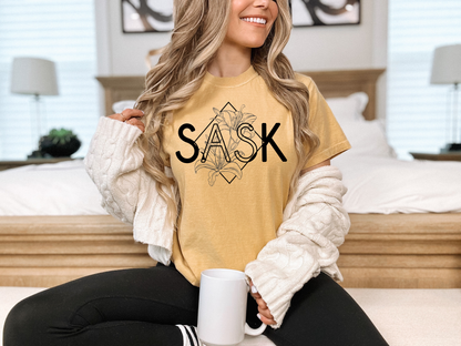 SASK Diamond Line Art Unisex T-shirt | Saskatchewan Clothing